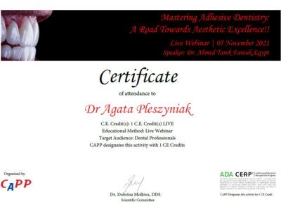 <span> Agata Pleszyniak</span><br/>lekarz stomatolog